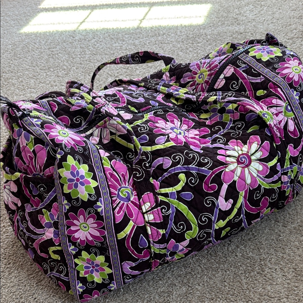 Vera Bradley LG Duffle Quilted “purple punch”